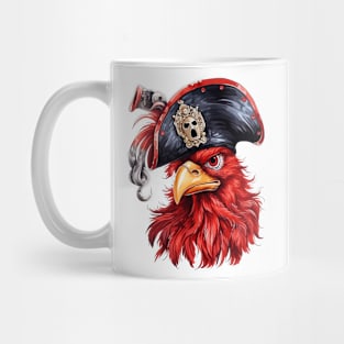 Watercolor Rooster Pirate #3 Mug